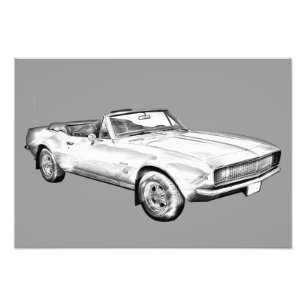 1967 Camaro Muscle Car Illustration Fotodruck