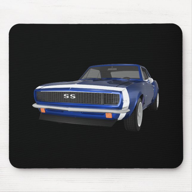 1967 Camaro SS: Blauer Finish: 3D-Modell: Mousepad (Vorne)