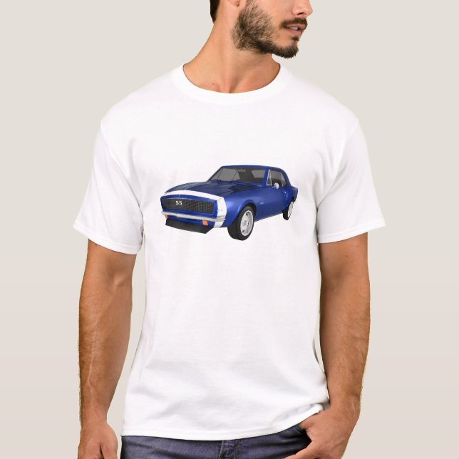 1967 Camaro SS: Blauer Finish: 3D-Modell: T-Shirt (Vorderseite)