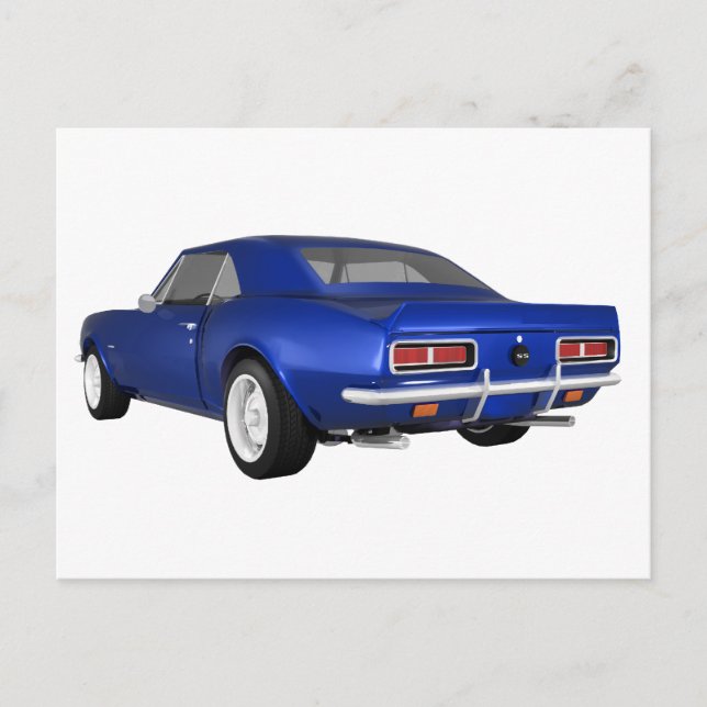 1967 Camaro SS: Blue Finish: 3D Model: Postkarte (Vorderseite)