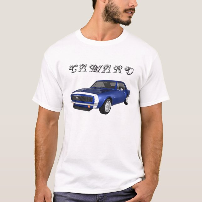 1967 Camaro SS: Blue Finish: 3D Model: T-Shirt (Vorderseite)