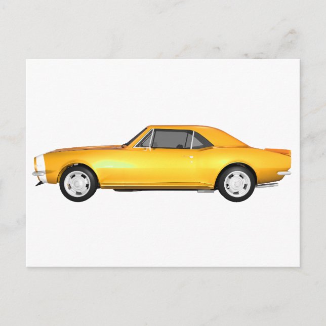 1967 Camaro SS: Gelbes Finish: 3D Modell: Postkarte (Vorderseite)