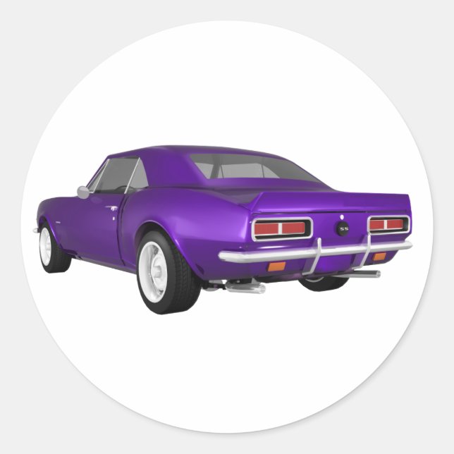 1967 Camaro SS: Lila Finish: 3D-Modell: Runder Aufkleber (Vorderseite)