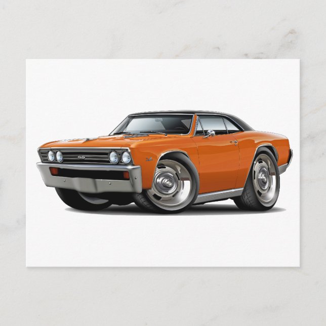 1967 Chevelle Orange Black Top Postkarte (Vorderseite)