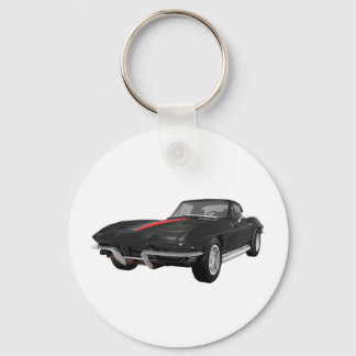1967 Corvette Sports Car: Black Finish: Schlüsselanhänger