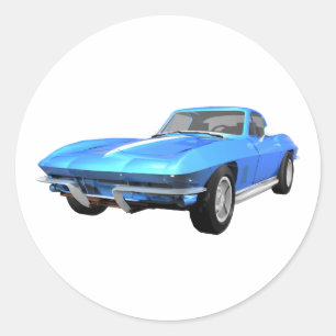 1967 Corvette Sports Car: Blue Finish: Runder Aufkleber