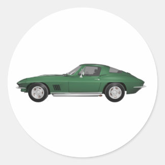 1967 Corvette Sports Car: Green Finish: Runder Aufkleber