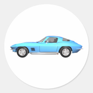 1967 Corvette Sportwagen: Blau: Runder Aufkleber