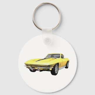 1967 Corvette Sportwagen: Gelb fertig Schlüsselanhänger