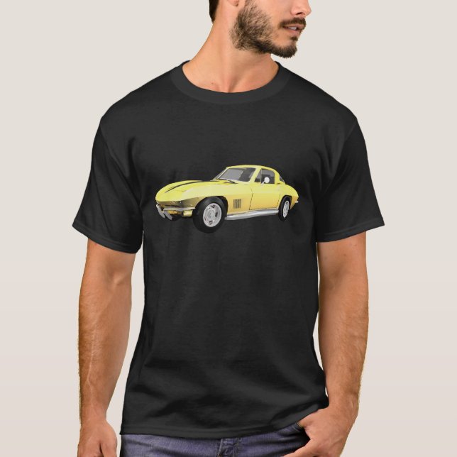 1967 Corvette Sportwagen: Gelbfinish T-Shirt (Vorderseite)