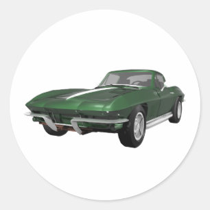 1967 Corvette Sportwagen: Green Finish: Runder Aufkleber