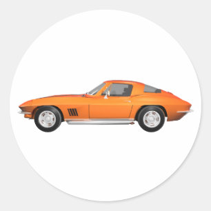 1967 Corvette Sportwagen: Orange Finish Runder Aufkleber