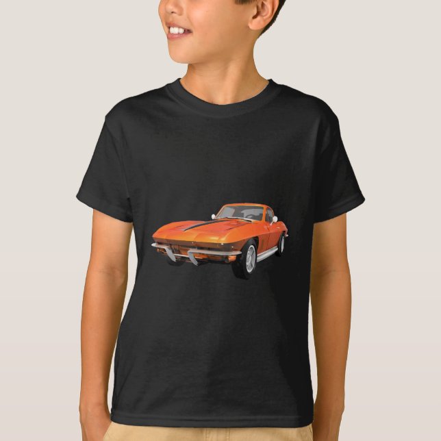 1967 Corvette Sportwagen: Orange Finish T-Shirt (Vorderseite)