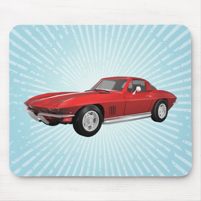 1967 Corvette: Sportwagen: Red Finish: Mousepad (Vorne)
