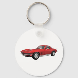 1967 Corvette: Sportwagen: Red Finish: Schlüsselanhänger