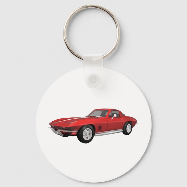 1967 Corvette: Sportwagen: Red Finish: Schlüsselanhänger (Vorderseite)