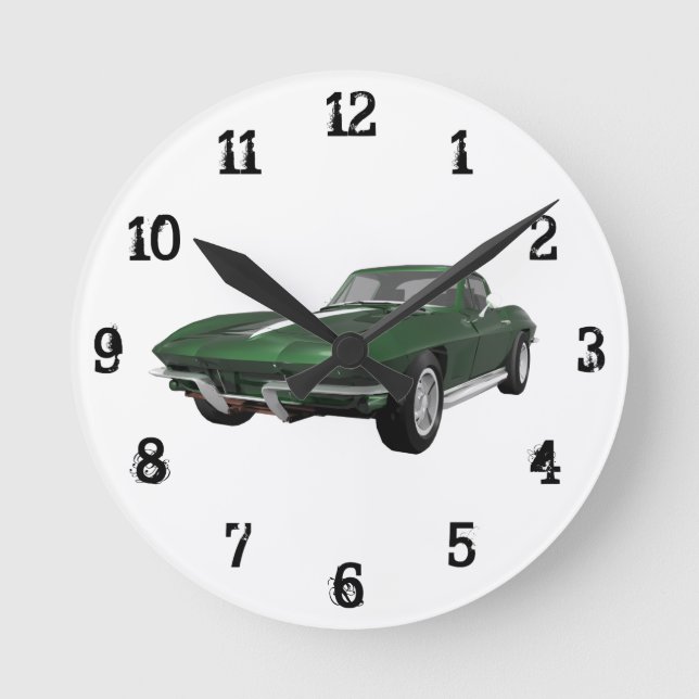 1967 Corvette: Wall Clock Runde Wanduhr (Vorderseite)