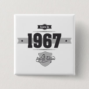 1967 geboren (Dunkel- und Hellgrau) Button