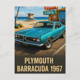 1967 Plymouth Barracuda Vintage amerikanische Musc Postkarte