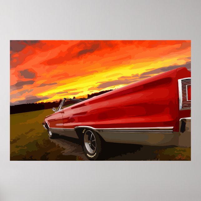 1967 Plymouth Satellite Convertible Sky Fire Poster (Vorne)