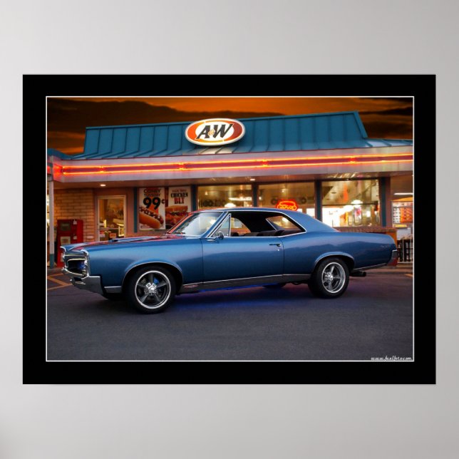 1967 Pontiac GTO Muscle Car Drive-In Poster (Vorne)