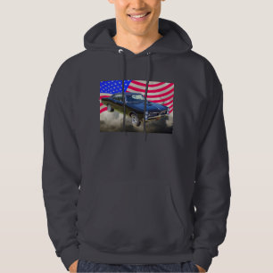 1967 Pontiac GTO und amerikanische Flagge Hoodie