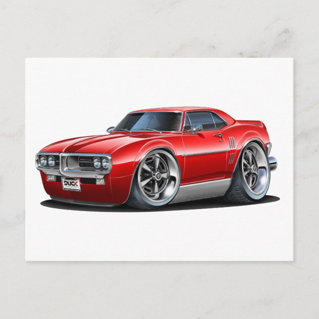 1967 Roter Wagen für Feuervogel Postkarte (Vorderseite)