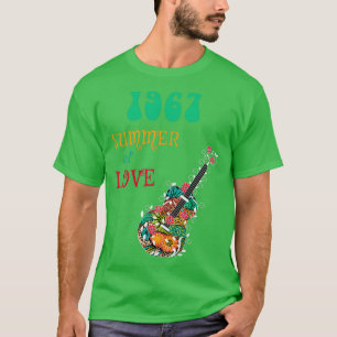 1967 Sommer der Liebe Hippie Abstrakt Guitar T-Shirt