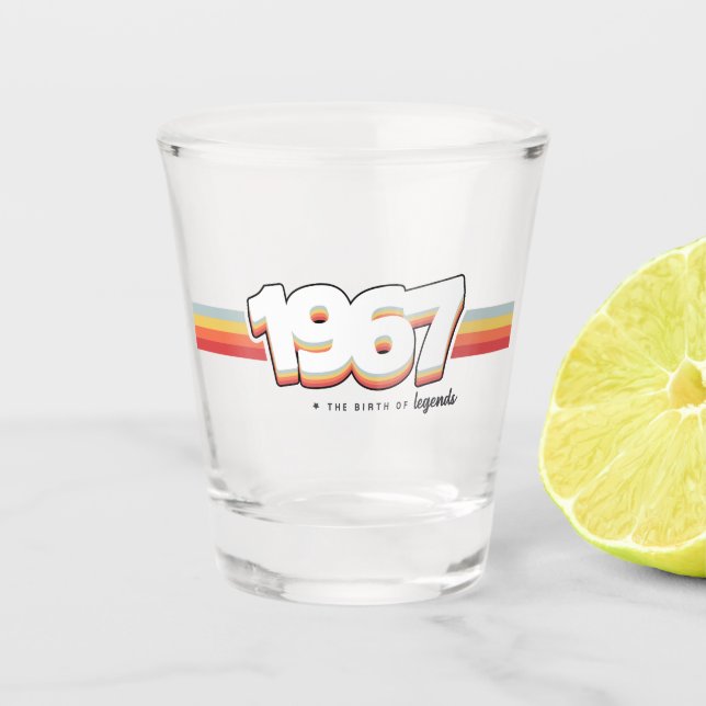 1967 The birth of legends Schnapsglas (Vorderseite)