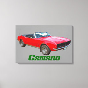 1967er roter Cabrio Camaro Muscle Car. Leinwanddruck