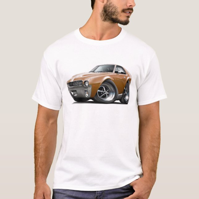 1968-69 AMX Brown-Weißes Auto T-Shirt (Vorderseite)