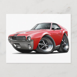 1968-69 AMX Red-Black Car Postkarte