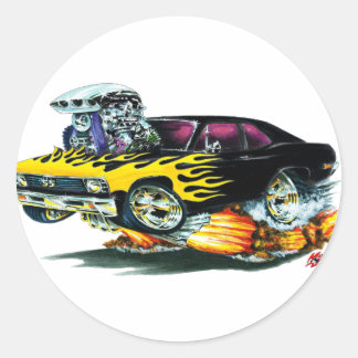 1968-70 Nova Black Flames Runder Aufkleber