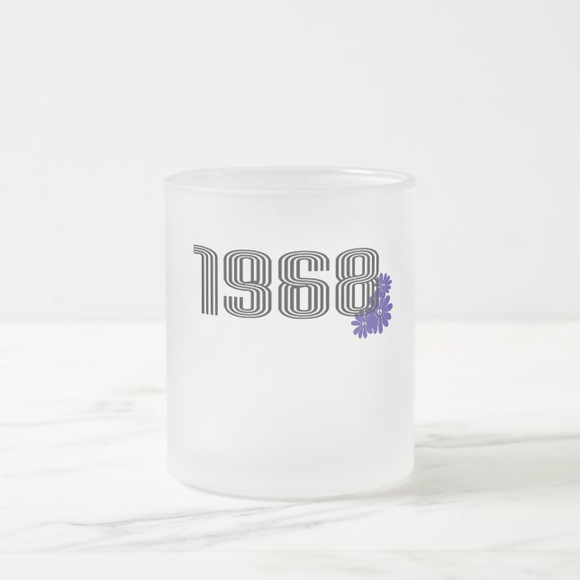 1968 Blume Power Friedenszeichen Hippie Lila Mattglastasse (Mittel)