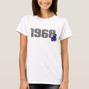 1968 Blume Power Friedenszeichen Hippie Lila T-Shirt
