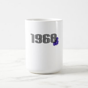 1968 Blume Power Friedenszeichen Hippie Lila Verwandlungstasse