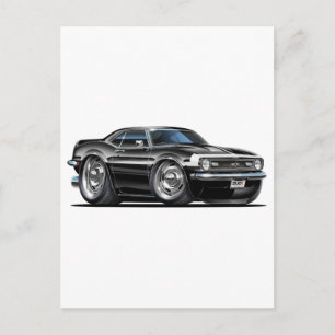1968 Camaro Black-White Car Postkarte