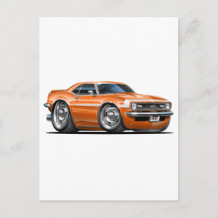 1968 Camaro Orange-White Car Postkarte