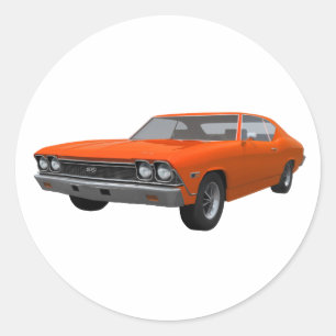 1968 Chevelle SS: Orange Finish Runder Aufkleber
