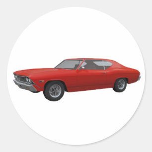 1968 Chevelle SS: Red Finish Runder Aufkleber