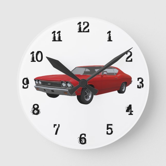 1968 Chevelle SS: Wall Clock Runde Wanduhr (Vorderseite)