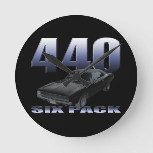 1968 Dodge Ladegerät rt 440 Sechserpack Runde Wanduhr