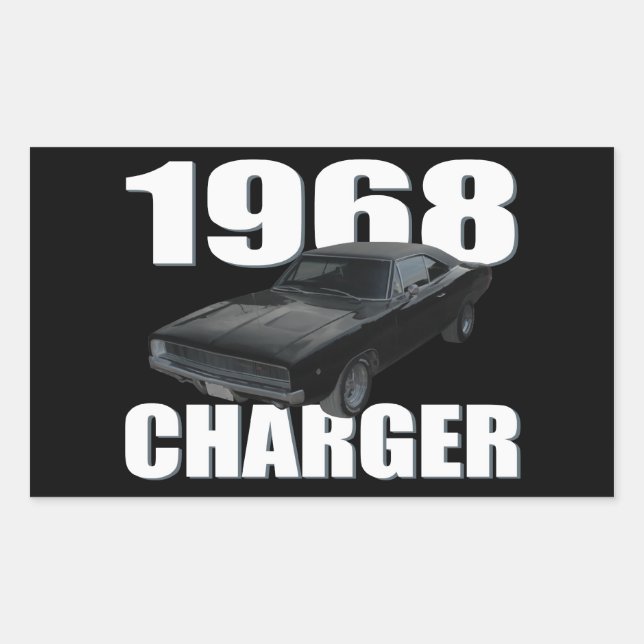 1968 Dodge-Ladegerät rt Rechteckiger Aufkleber (Vorderseite)