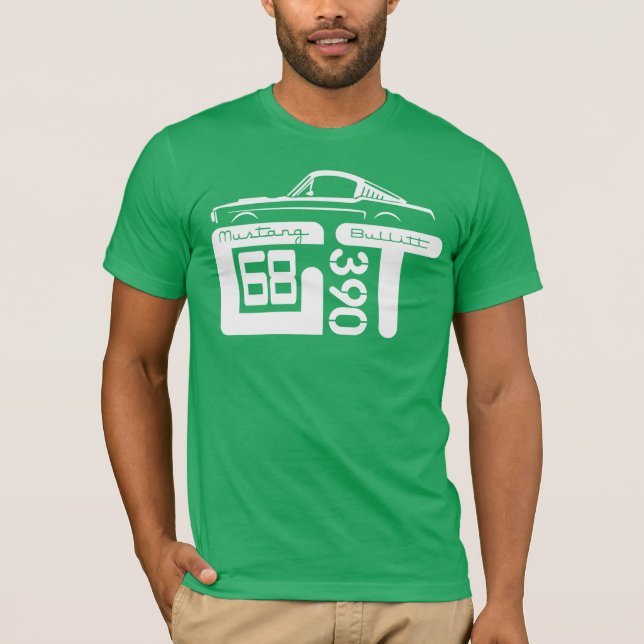 1968 Ford Mustang GT 390 T-Shirt. T-Shirt (Vorderseite)