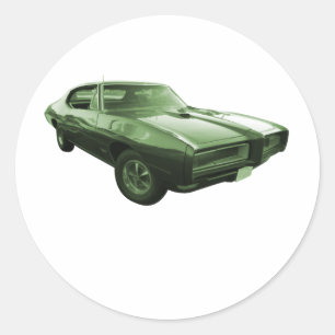 1968 GTO Muskel-Auto Runder Aufkleber