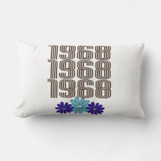 1968 Hippie Blume Power Peace Sign Aqua Lila Lendenkissen