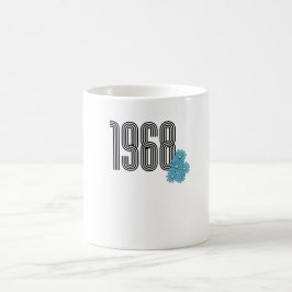 1968 Hippie Peace Sign Blume Power Aqua Kaffeetasse