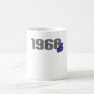 1968 Hippie Peace Sign Blume Power Lila Kaffeetasse