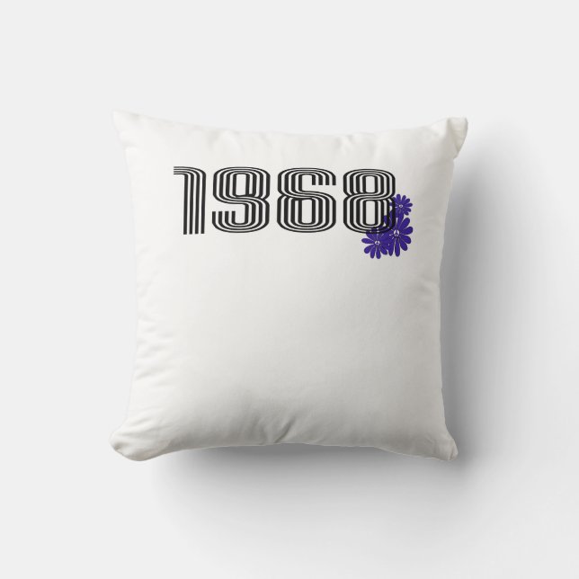 1968 Hippie Peace Sign Blume Power Lila Kissen (Vorderseite)