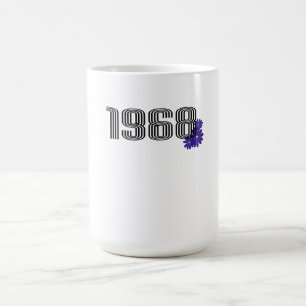 1968 Hippie Peace Sign Blume Power Lila Verwandlungstasse